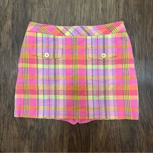Liz Claiborne Vibrant Plaid Mini Skort